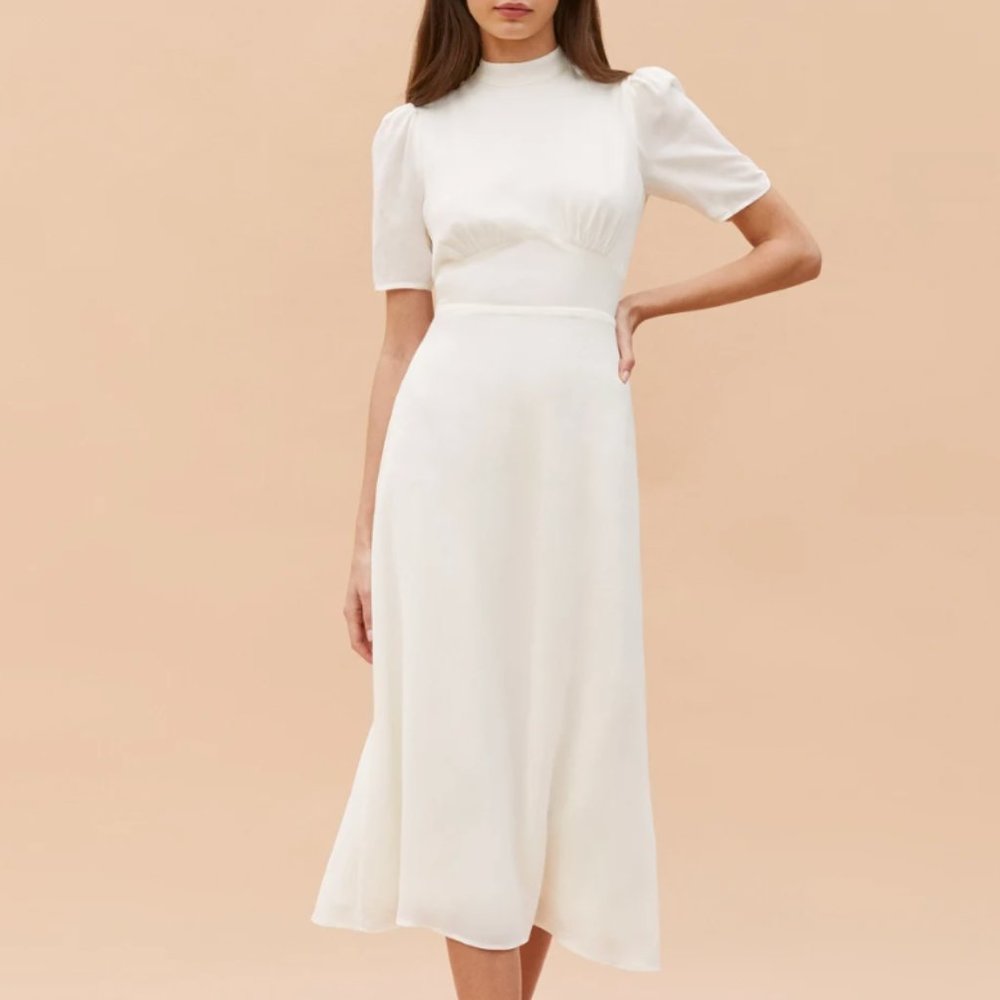 NWT Reformation Dusk dress in invory size 4